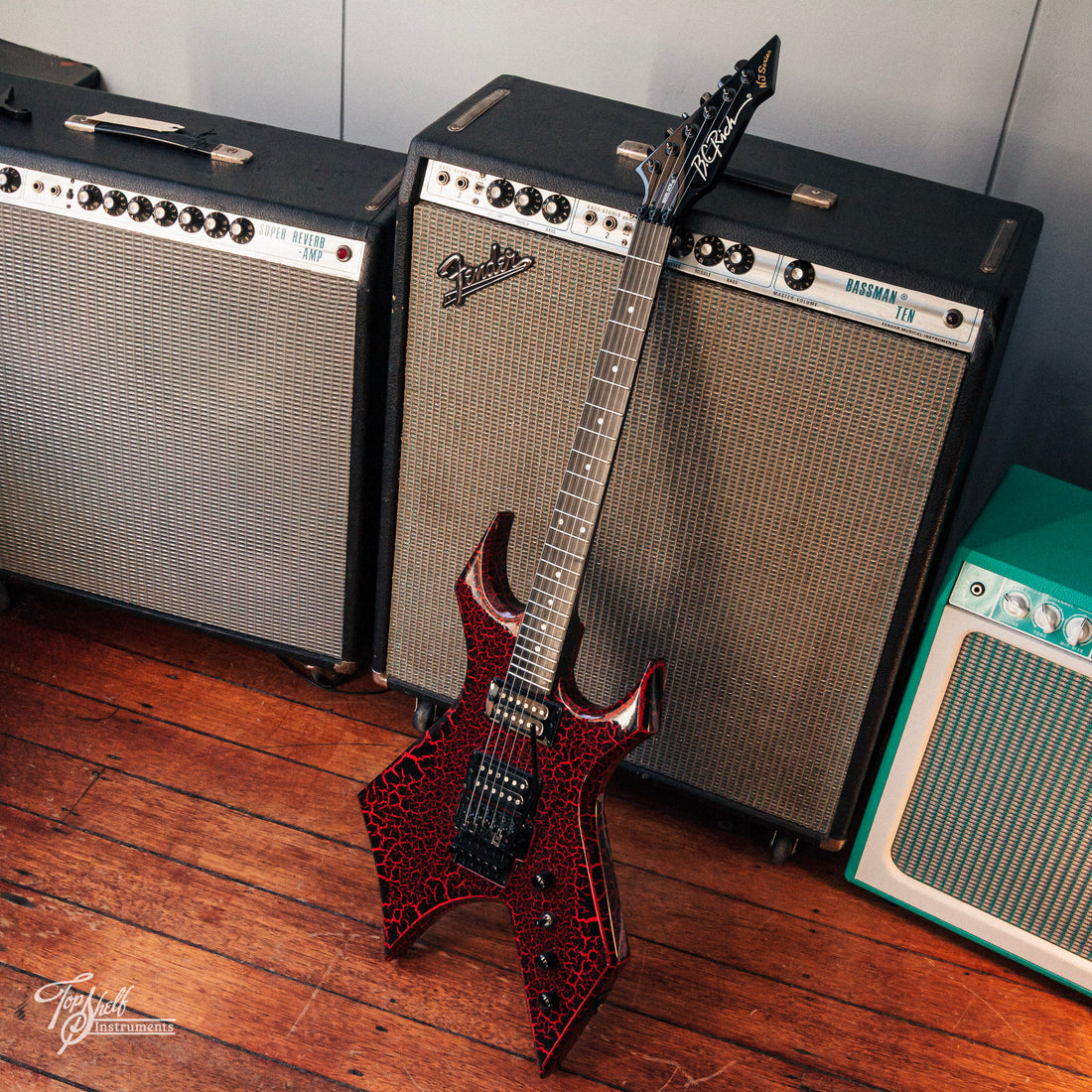 BC Rich x Stranger Things 'Eddie's Guitar' Warlock Red Crackle 2022