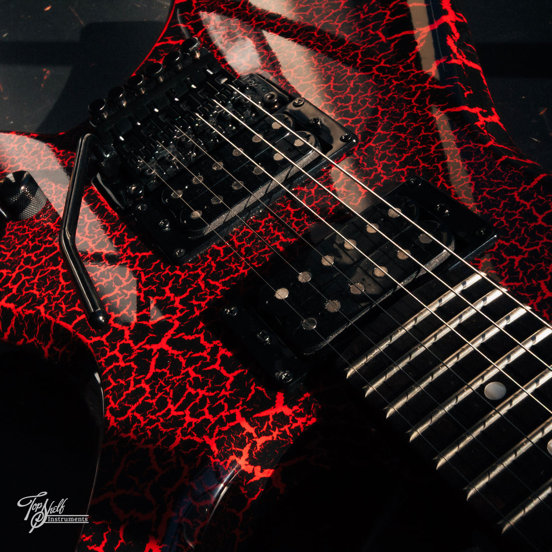 BC Rich x Stranger Things 'Eddie's Guitar' Warlock Red Crackle 2022