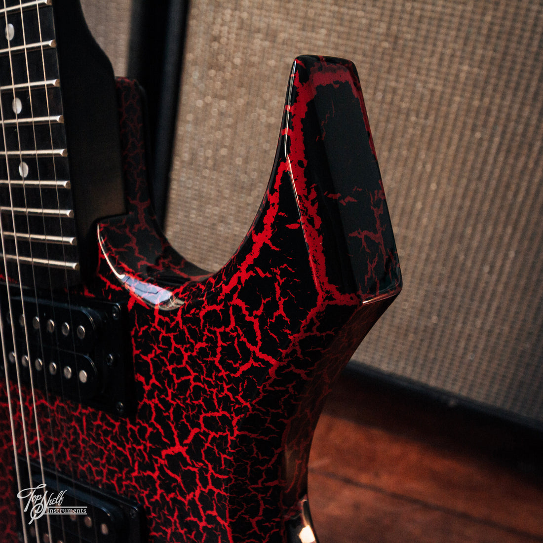 BC Rich x Stranger Things 'Eddie's Guitar' Warlock Red Crackle 2022