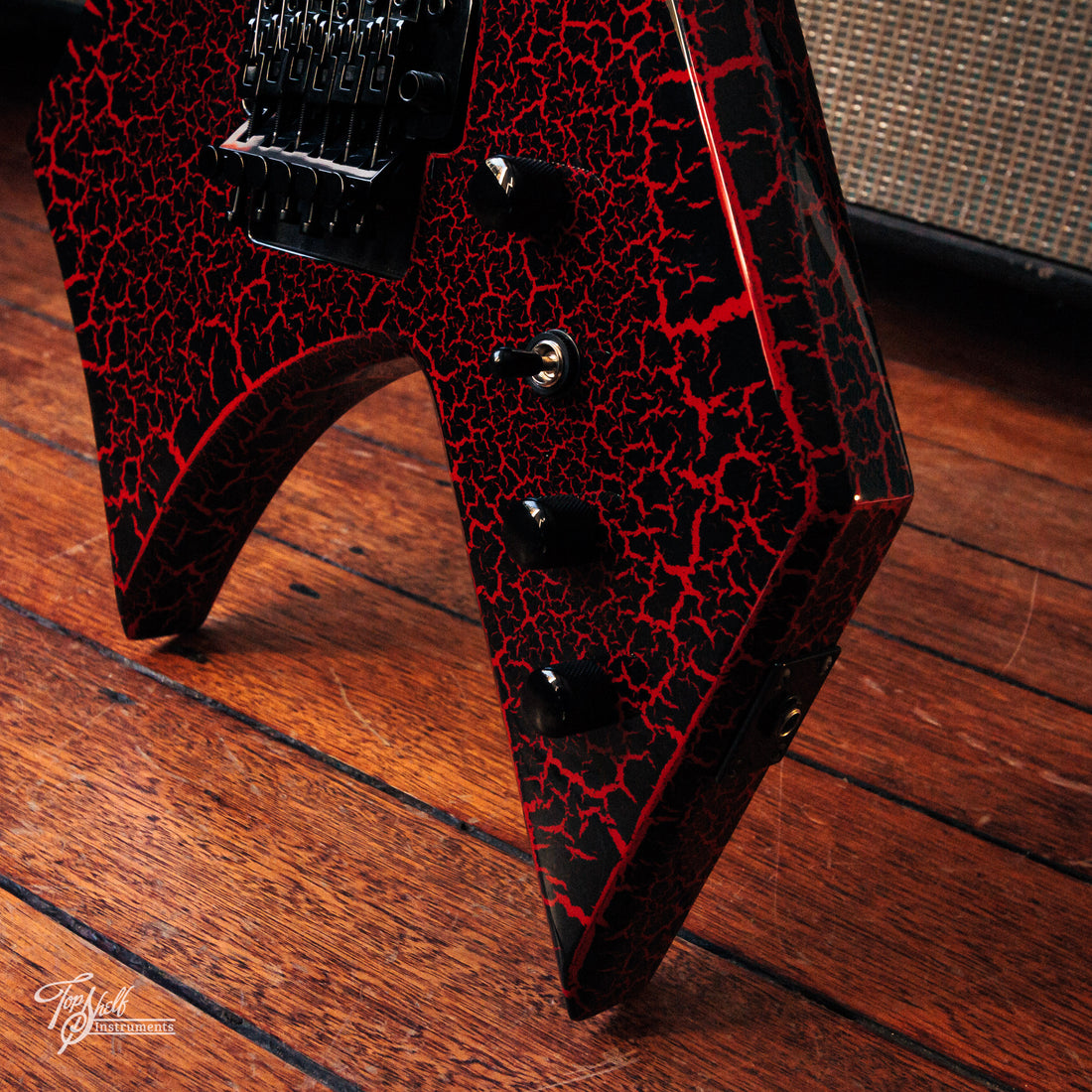 BC Rich x Stranger Things 'Eddie's Guitar' Warlock Red Crackle 2022