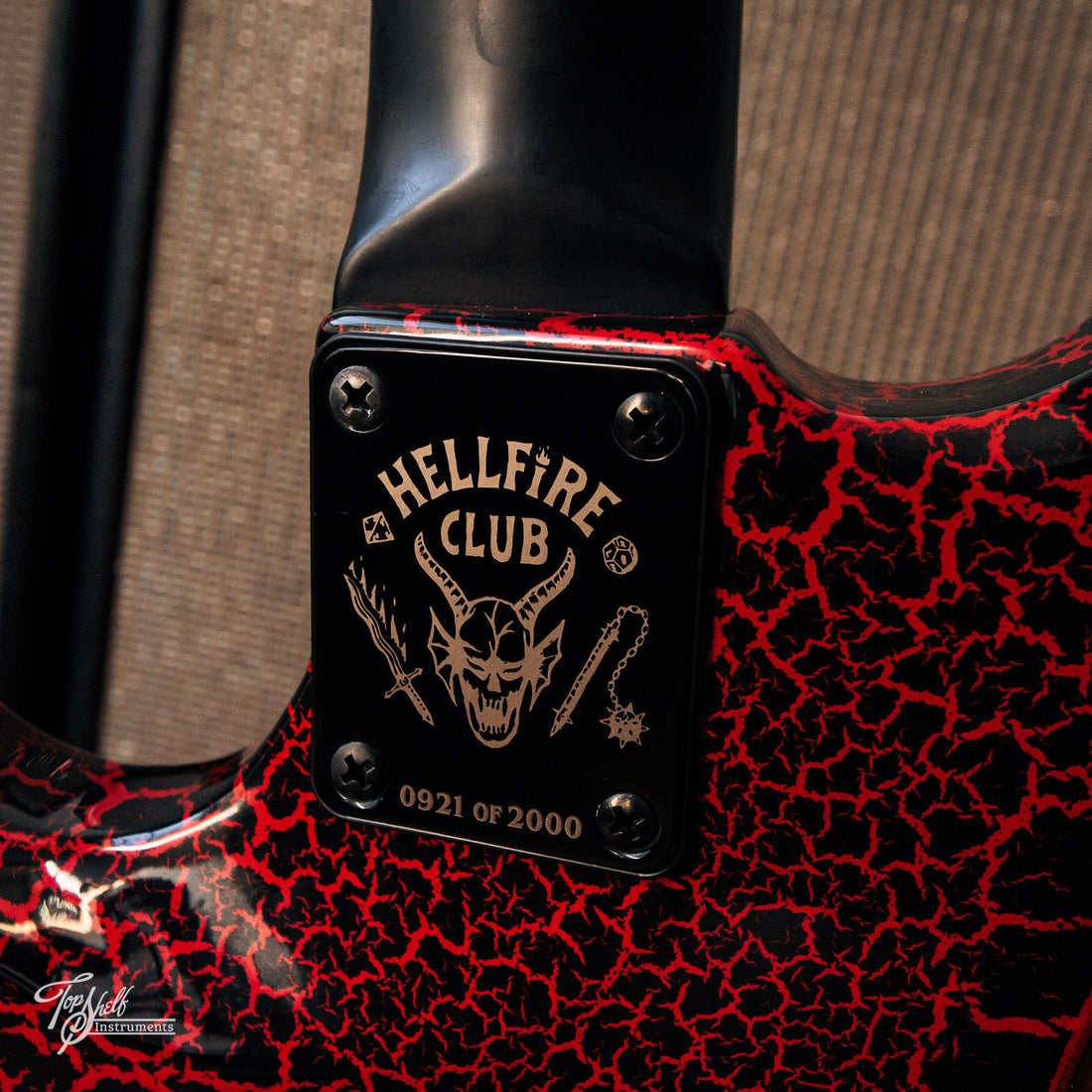 BC Rich x Stranger Things 'Eddie's Guitar' Warlock Red Crackle 2022