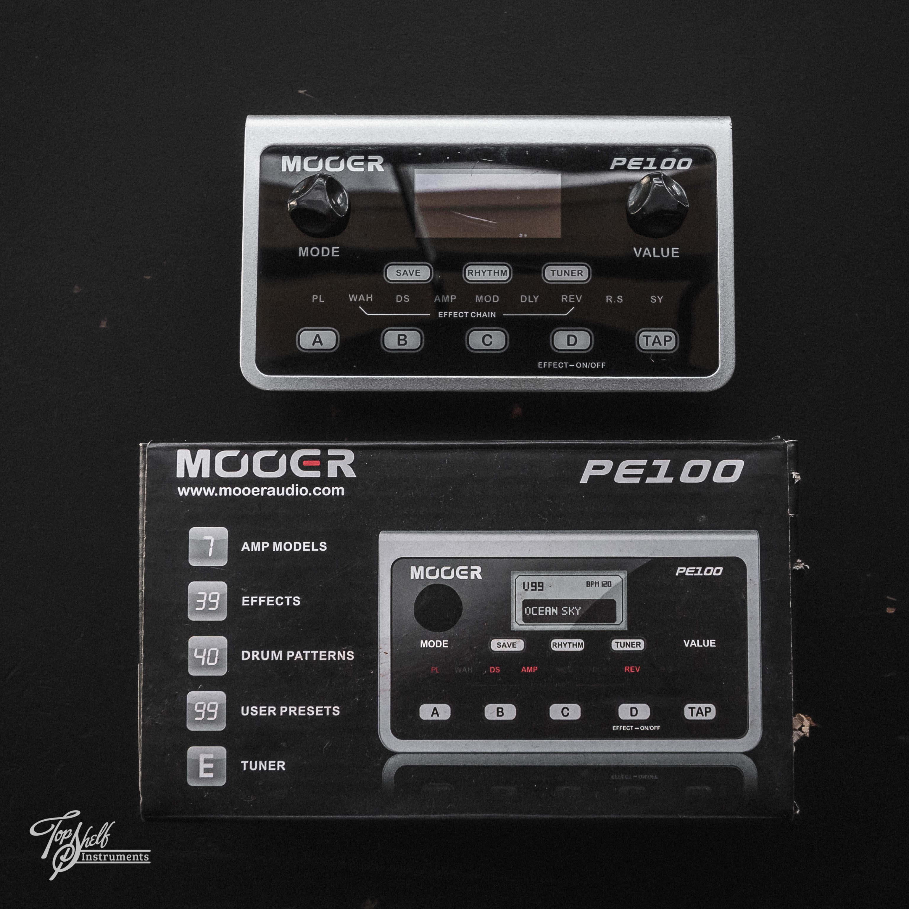 Mooer PE100 Portable Guitar Effects Unit – Topshelf Instruments