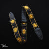 Levy's Sun Motif Leather Backed Polyester with Jacquard Weave Guitar Strap - Black