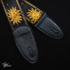 Levy's Sun Motif Leather Backed Polyester with Jacquard Weave Guitar Strap - Black