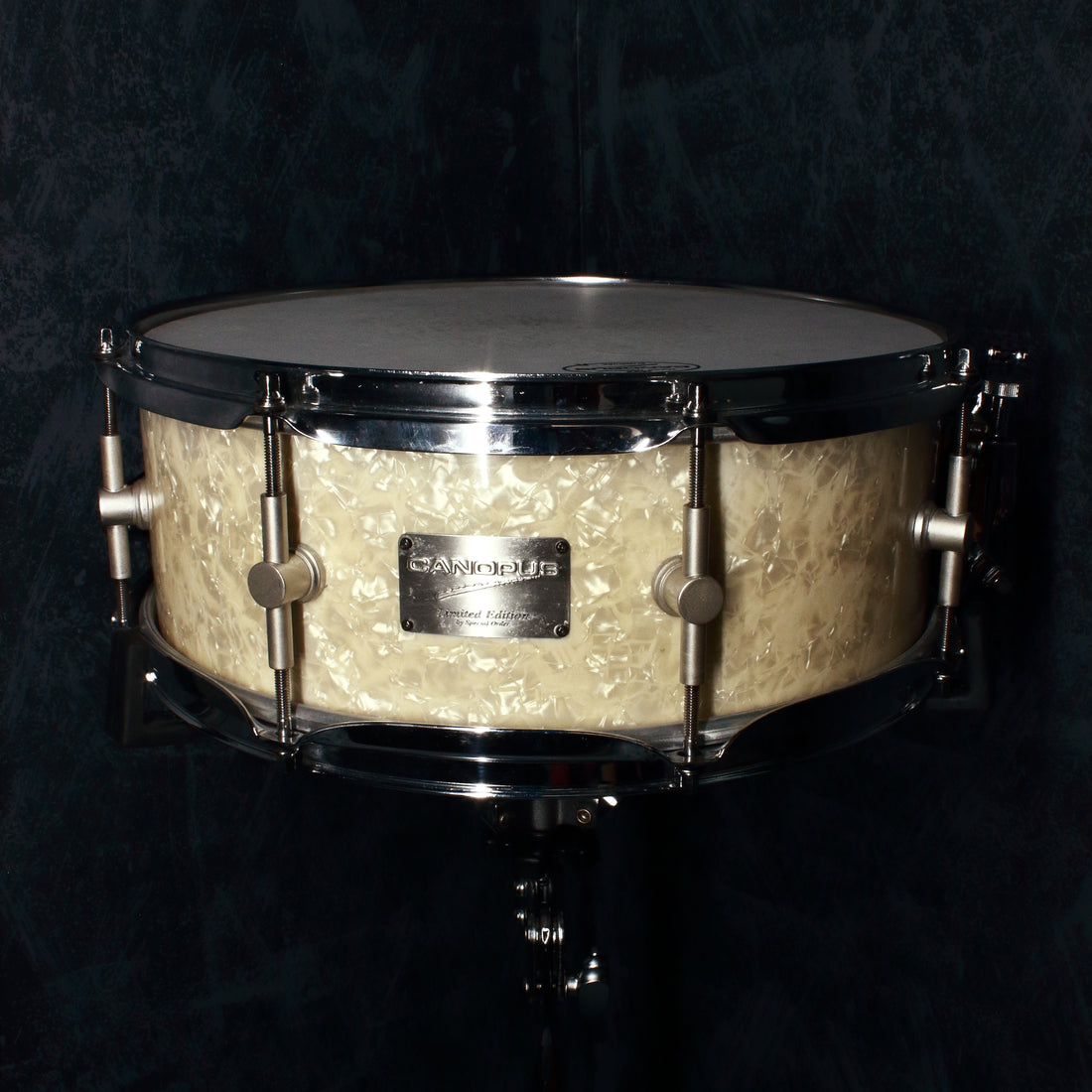 Canopus Limited Release STM-1455 Maple Snare Drum in Vintage Pearl