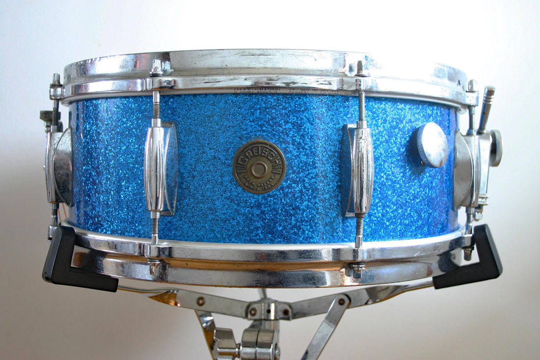 Used Gretsch Snare Drum Blue Sparkle 1960s