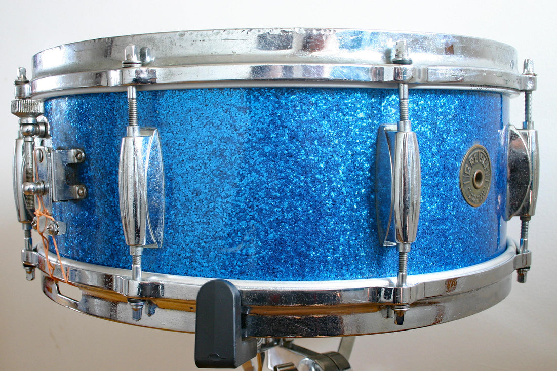 Used Gretsch Snare Drum Blue Sparkle 1960s