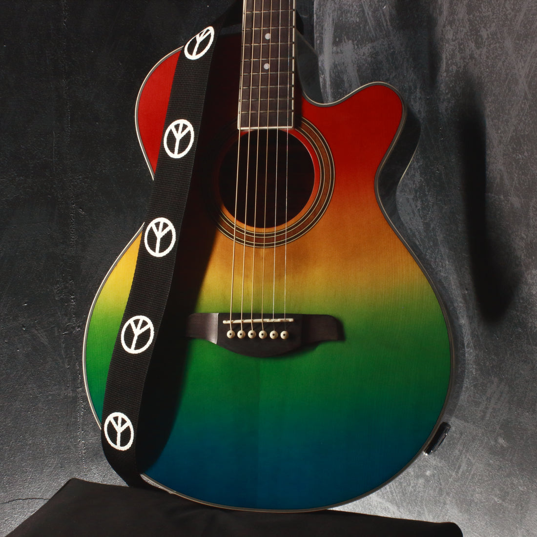 Martinez 41 Series Folk Size Cutaway Acoustic/Electric Guitar Rainbow Burst