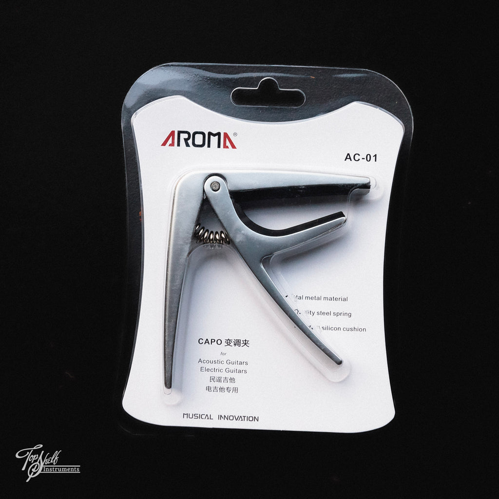 Aroma AC-01 Clamp-Style Acoustic/Electric Guitar Capo Silver