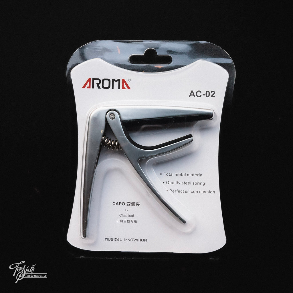 Aroma AC-02 Clamp-Style Classical Guitar Capo Silver