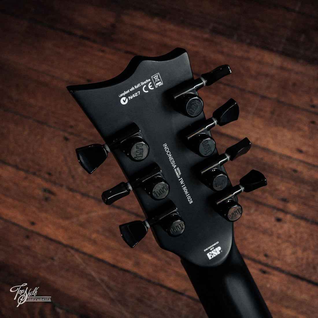 LTD Viper-7 Black Metal Baritone Black Satin 2018