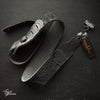 Franklin Embossed 2.5" Black Suede with Pebbled Black Glove Leather End
