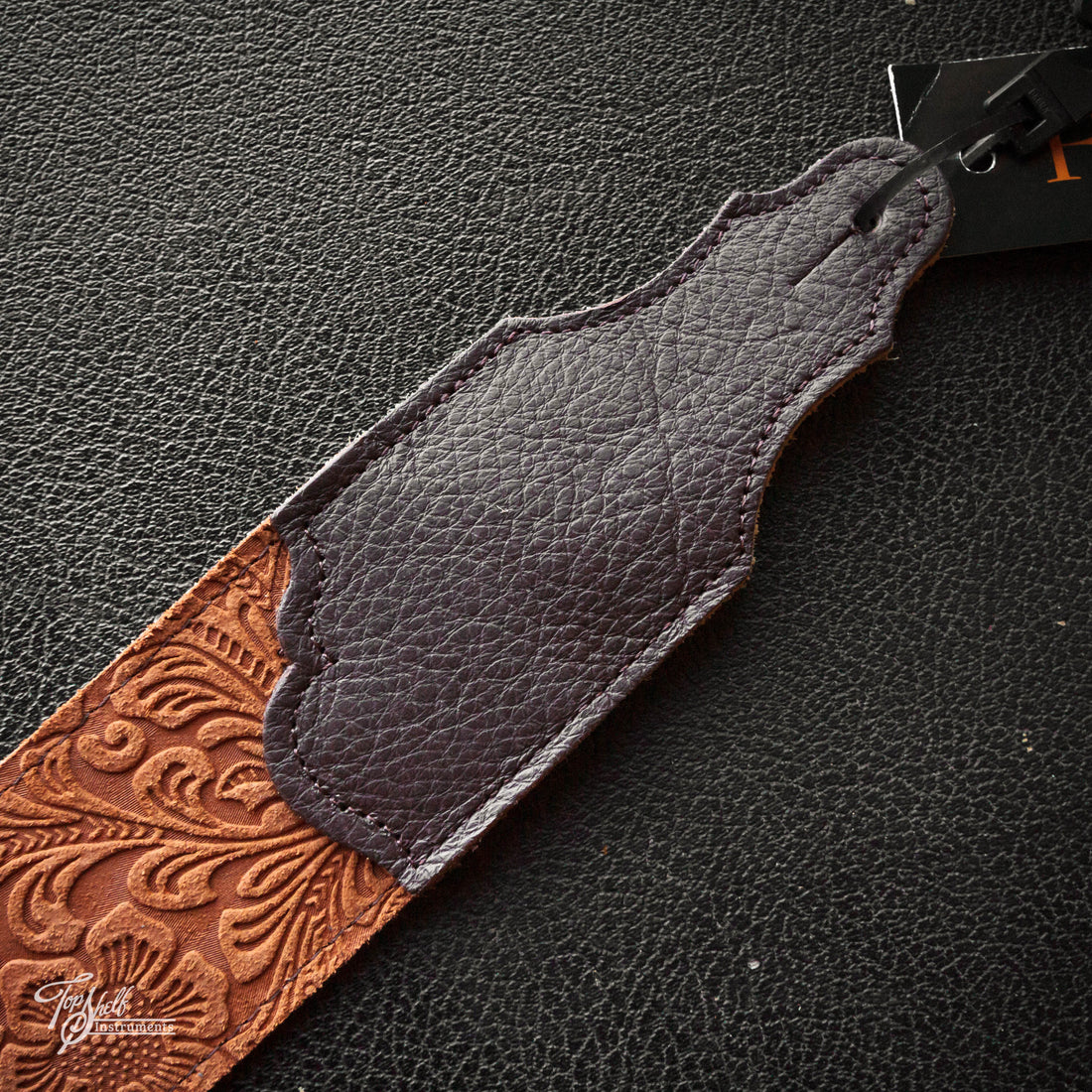 Franklin Embossed 2.5" Caramel Suede with Pebbled Chocolate Glove Leather End