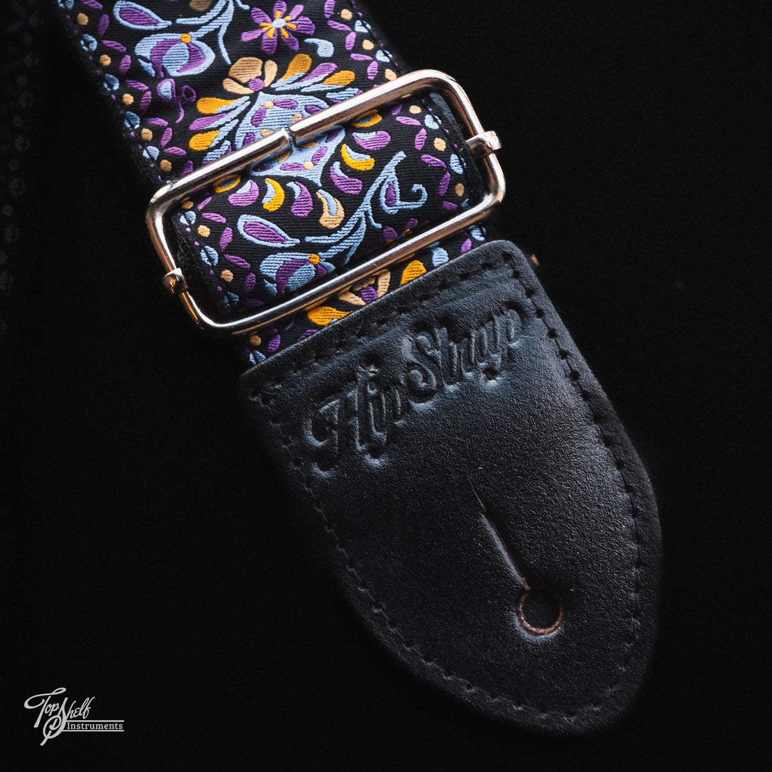 HipStrap Vintage Style Jacquard Embroidered Guitar Strap - Purple Haze