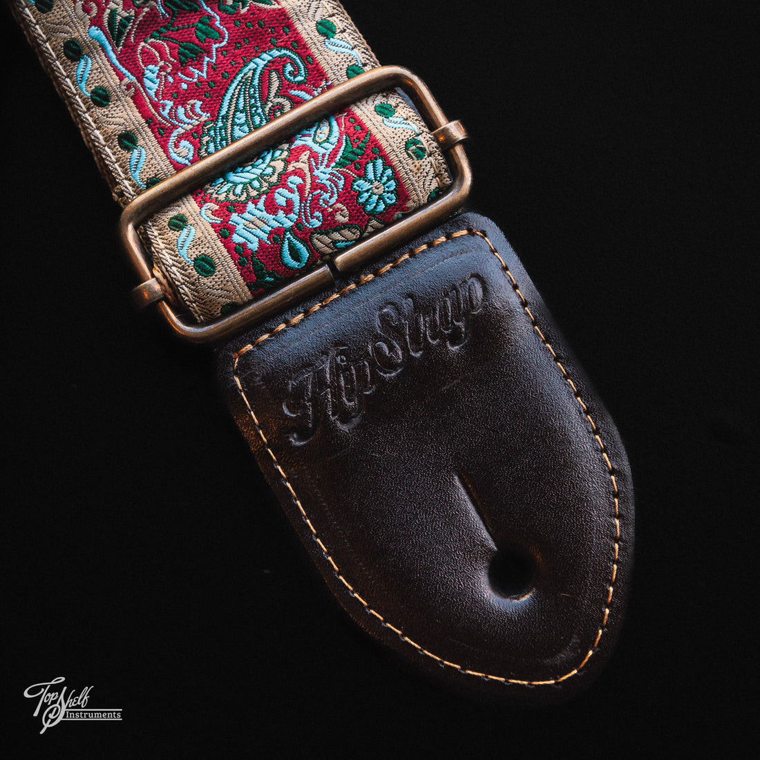 HipStrap Vintage Style Jacquard Embroidered Guitar Strap - Goa Vintage