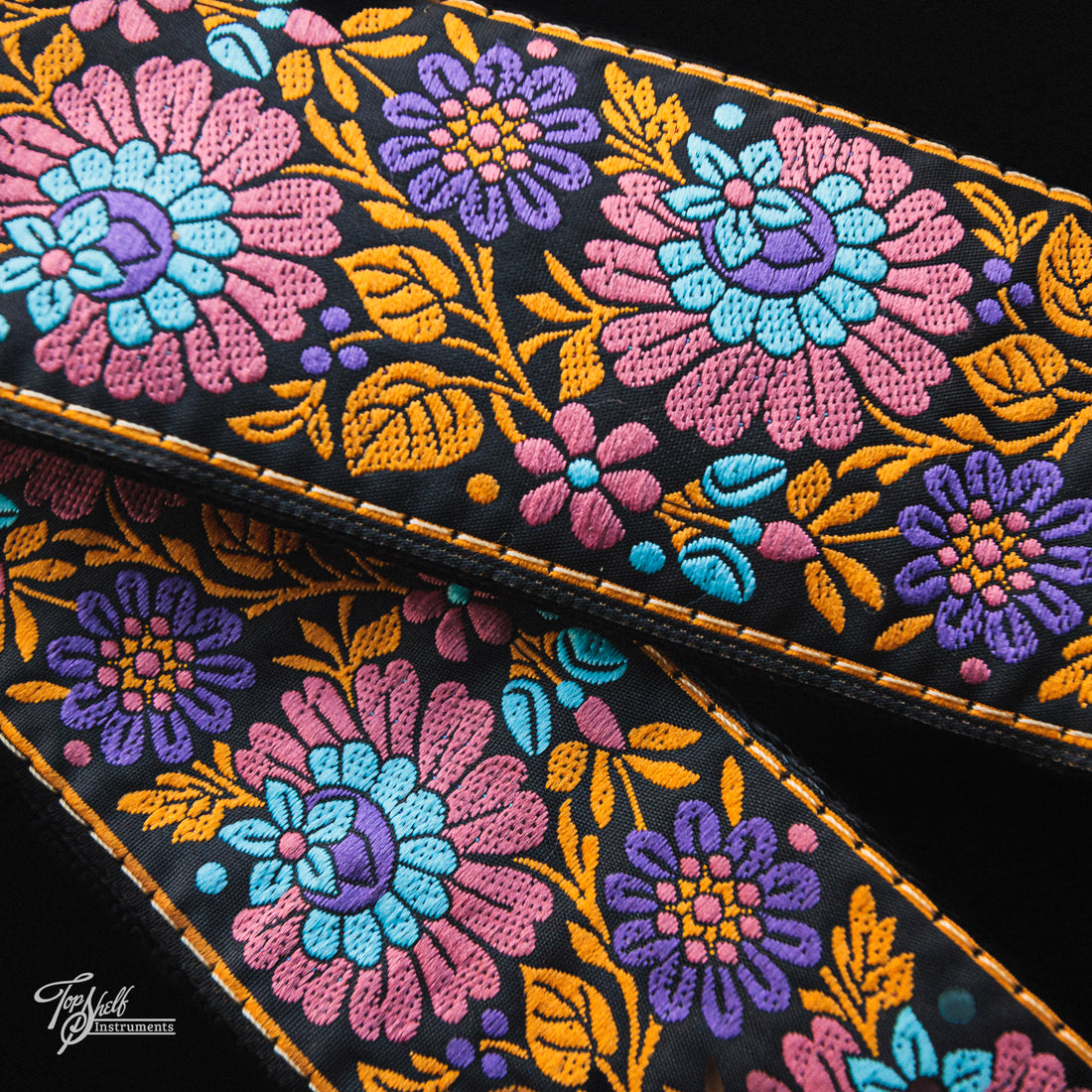 HipStrap Vintage Style Jacquard Embroidered Guitar Strap - Summer of Love