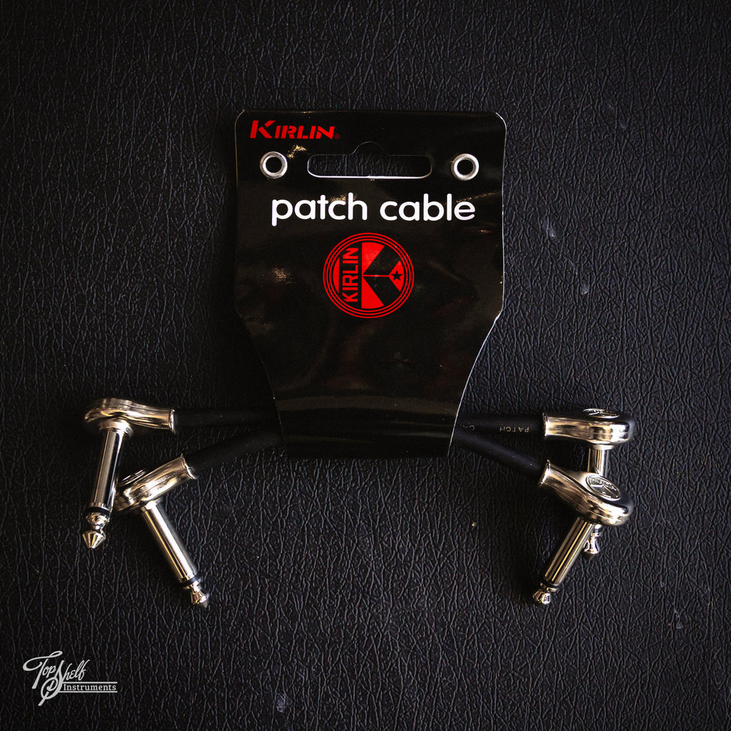 Kirlin 3" Low-Profile Right-Angle Patch Cables - Black (2-Pack)