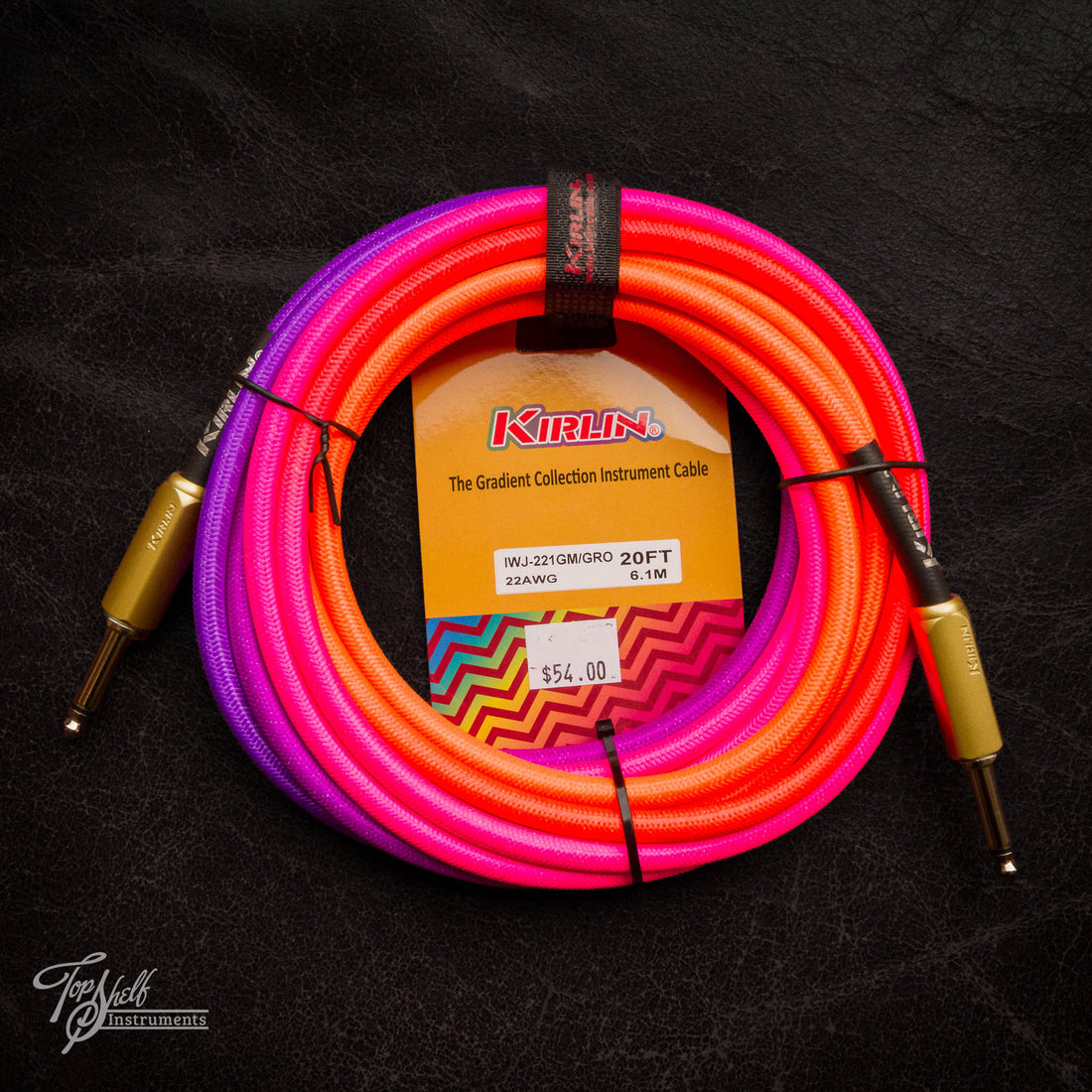 Kirlin 20FT Gradient Instrument Cable - Pink to Orange