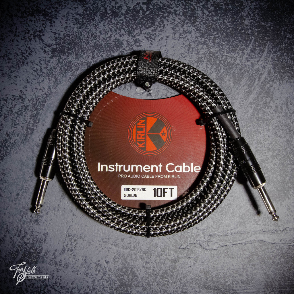 Kirlin 10FT/3M Instrument Cable ST/ST - Woven Black