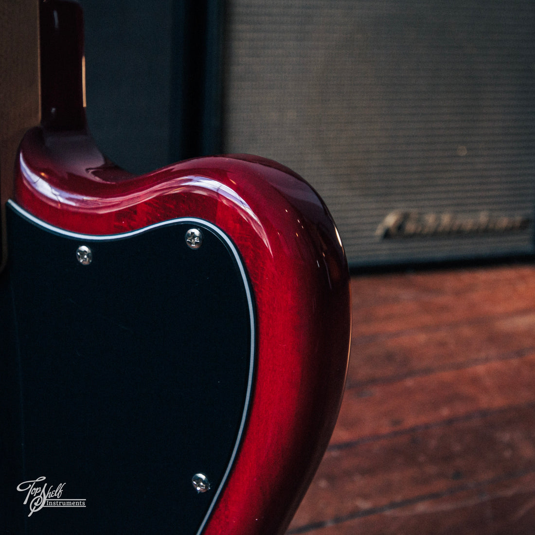 Squier Vintage Modified Jaguar Bass Special Crimson Red Transparent 2017