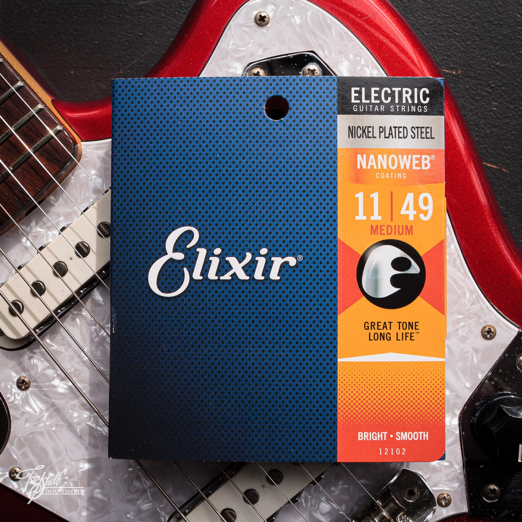 Elixir Medium Electric Guitar Strings with Nanoweb Coating (11-49 ...