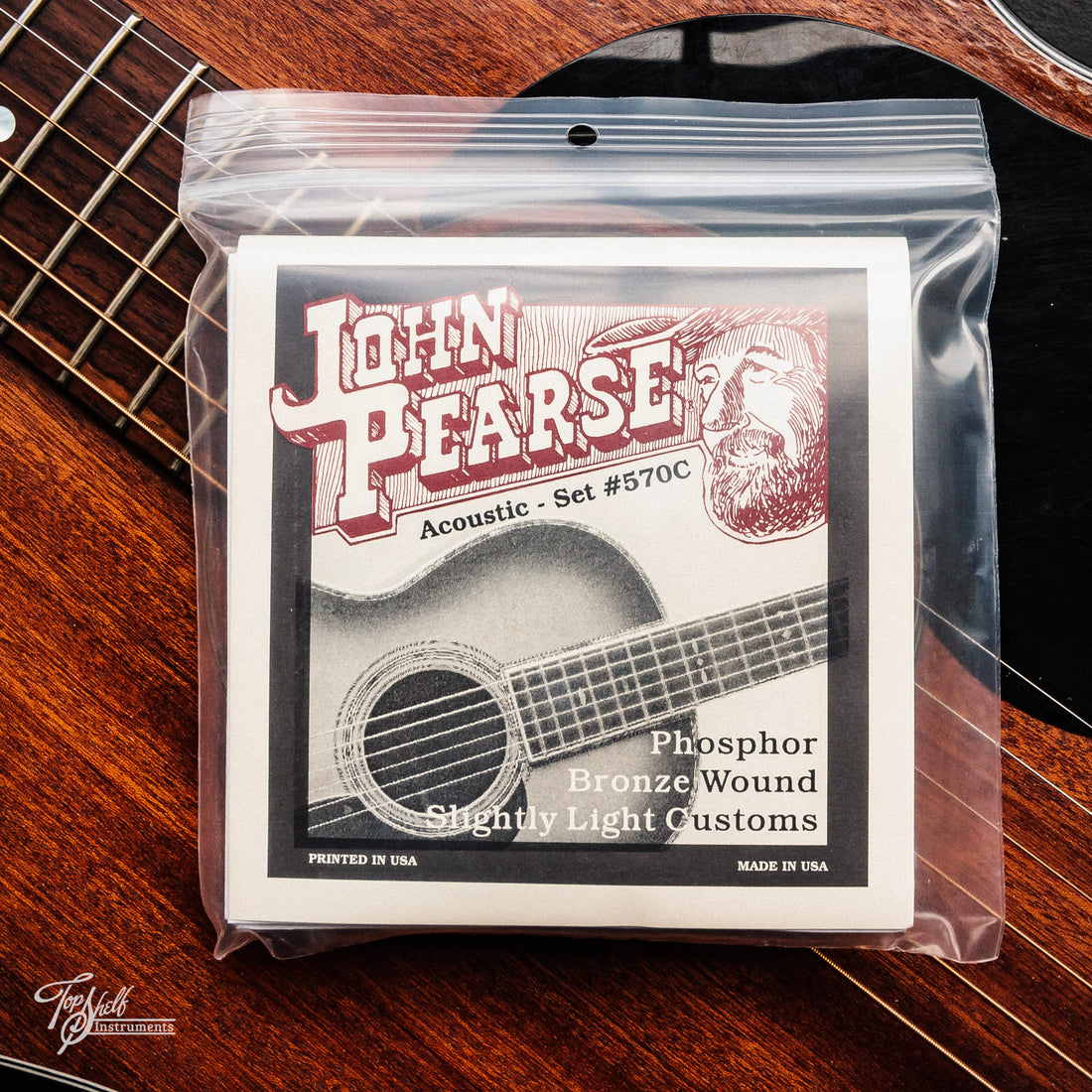 John Pearse Phosphor Bronze Acoustic Guitar Strings 570 Slightly Light Custom 11-52