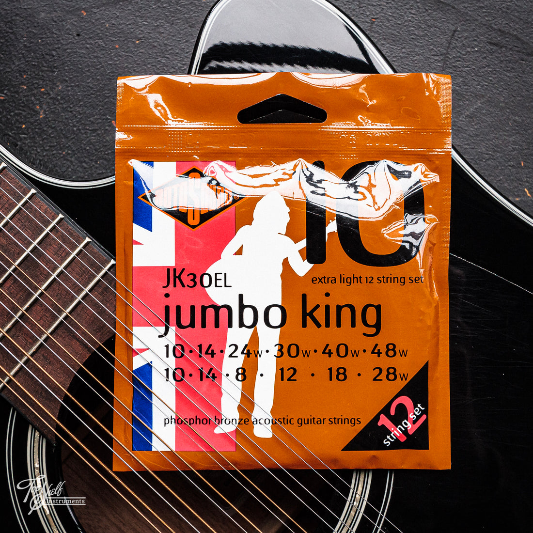 RotoSound JK30EL Jumbo King 12 String 10-46 Extra Light Phosphor Bronze Acoustic Guitar Strings