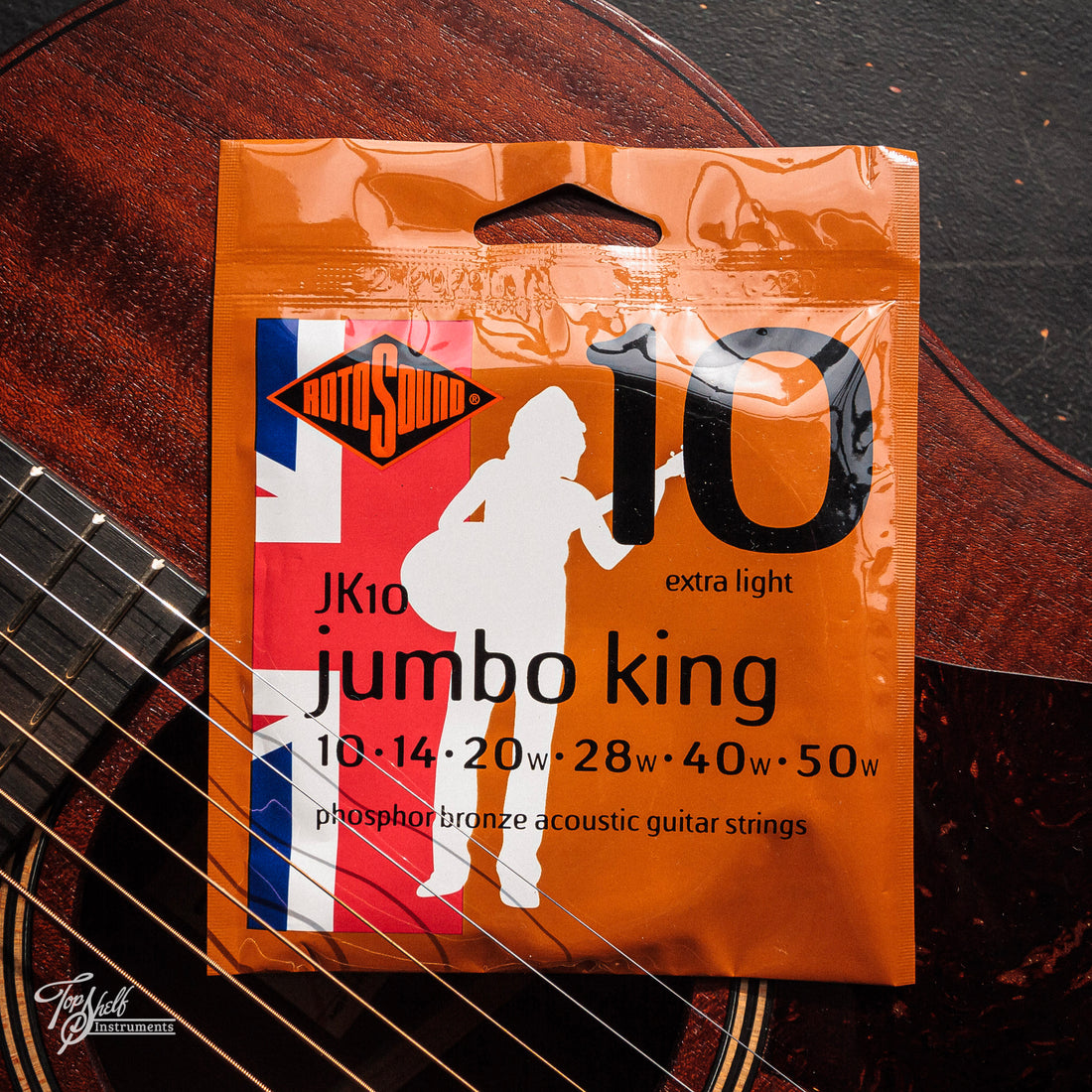 RotoSound JK10 Jumbo King 10-50 Extra Light Phosphor Bronze Acoustic Guitar Strings