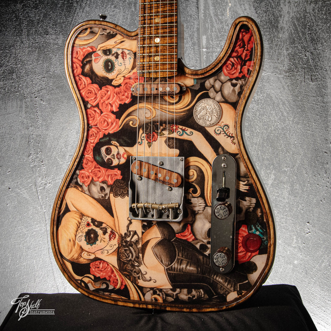 Walla Walla Guitar Company Maverick Crystal Top Day of the Dead Tattoo 2023