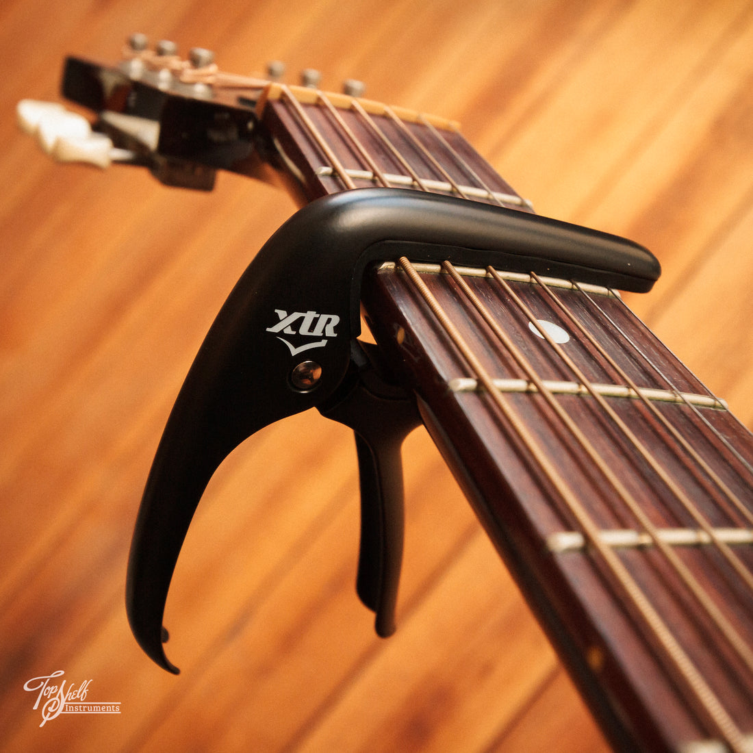 XTR Acoustic Guitar Capo Curved Black with Bridge Pin Puller