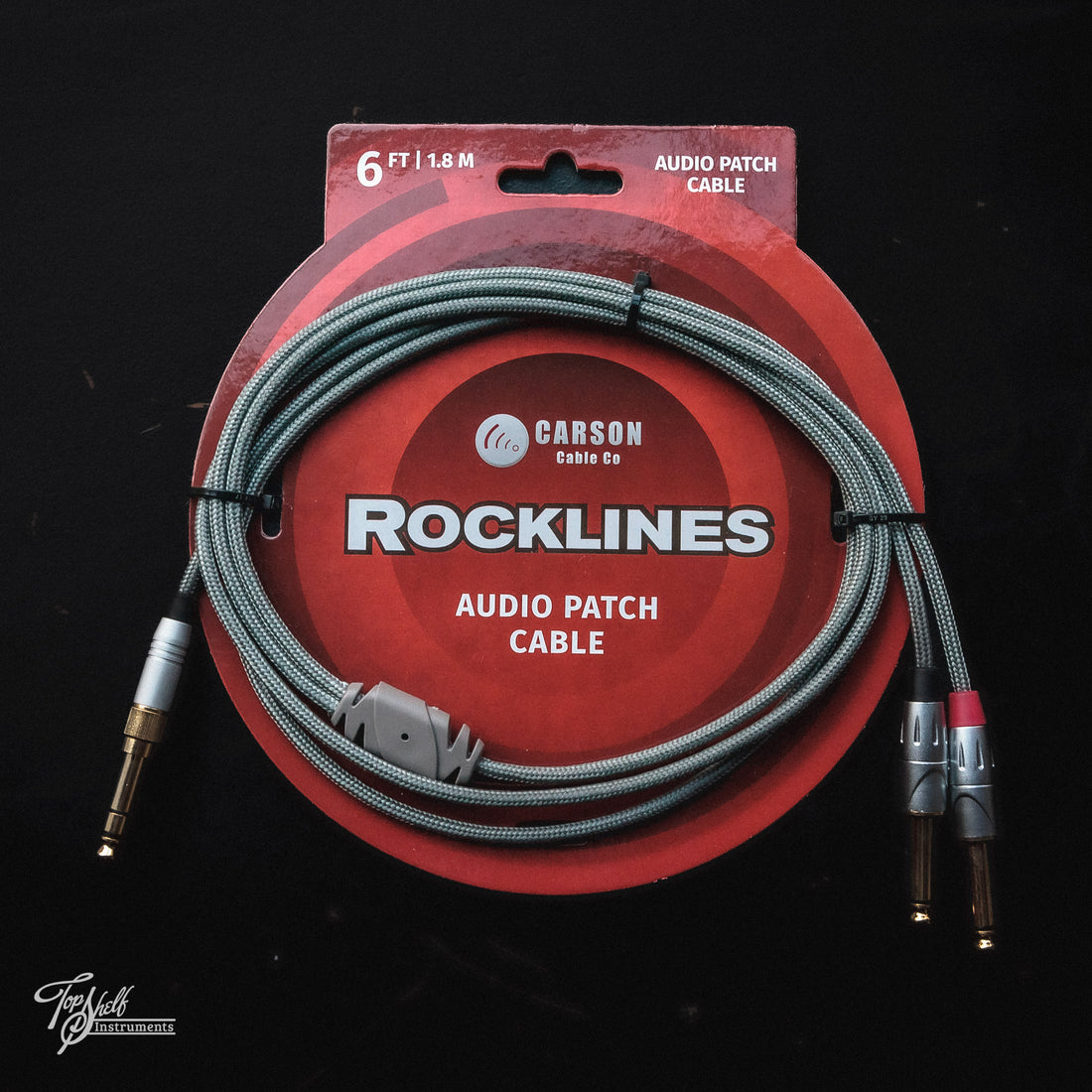 Carson Rocklines 6ft Audio Patch Cable - 3.5mm Stereo to 2x 1/4" Mono