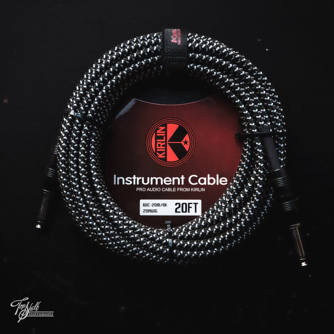 Kirlin 20FT/6M Instrument Cable ST/ST - Woven Black