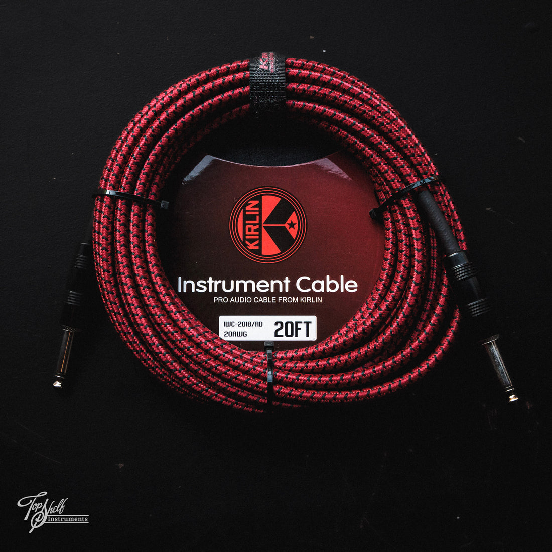 Kirlin 20FT/6M Instrument Cable ST/ST - Woven Red