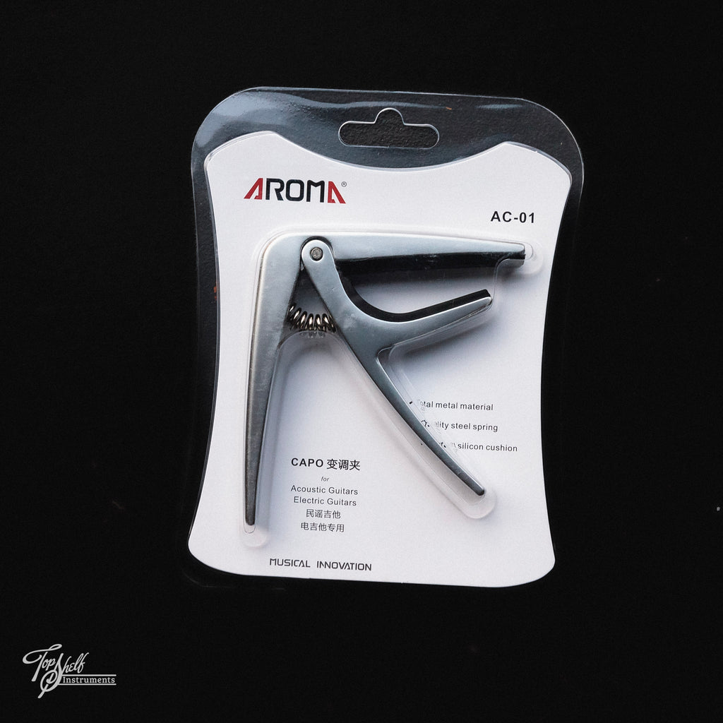 Aroma AC-01 Clamp-Style Acoustic/Electric Guitar Capo Silver