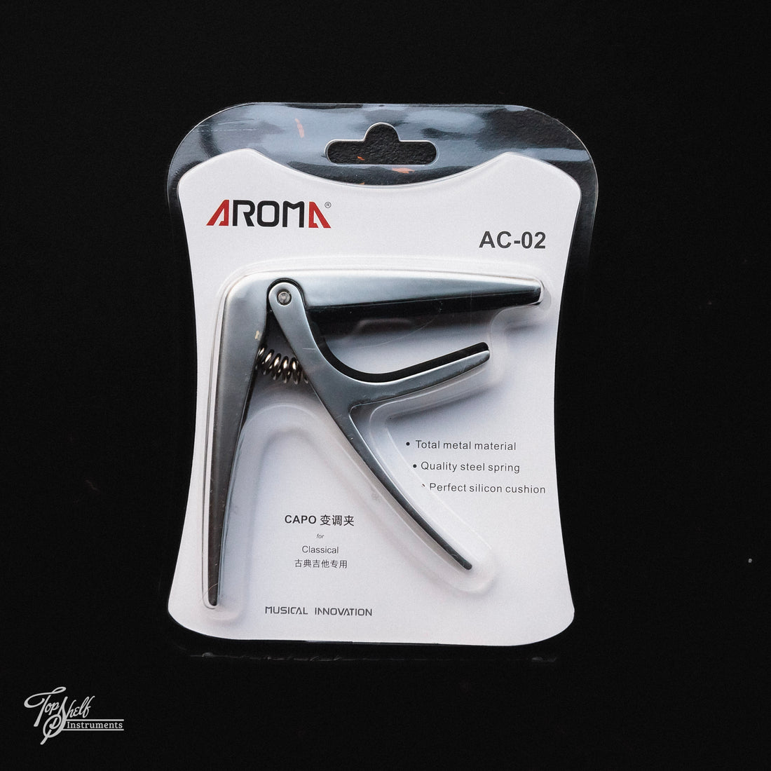 Aroma AC-02 Clamp-Style Classical Guitar Capo Silver