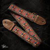 HipStrap Vintage Style Jacquard Embroidered Guitar Strap - Red Haze