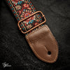 HipStrap Vintage Style Jacquard Embroidered Guitar Strap - Red Haze