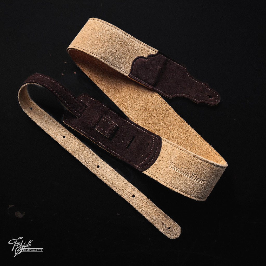 Franklin 2.5" Original Suede Guitar Strap - Honey / Chocolate