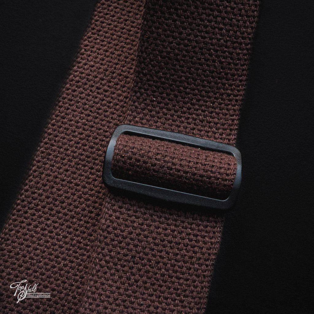 Franklin 2" Cotton with Embossed Suede Guitar Strap - Chocolate / Caramel