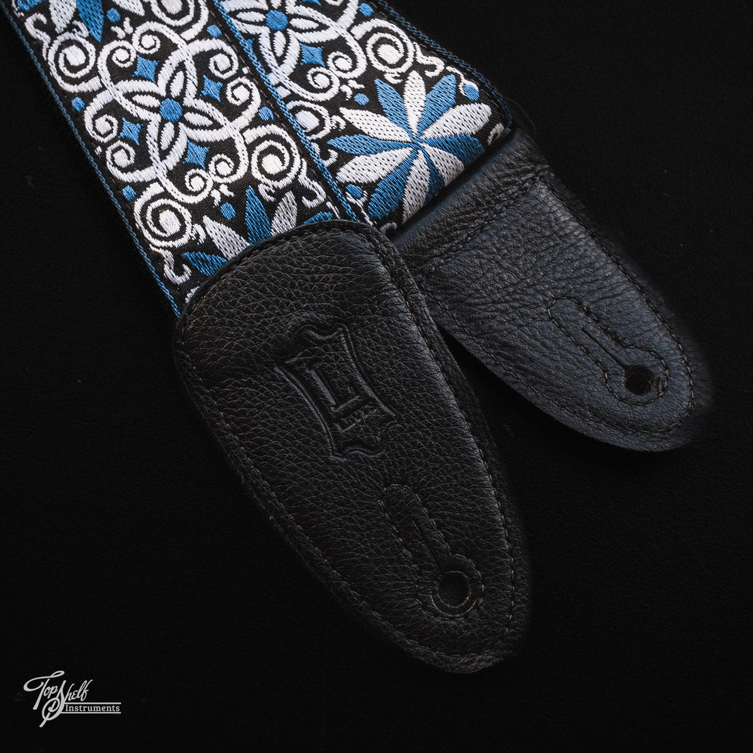 Levy's Hootenanny Jacquard Guitar Strap - Blue & White Floral