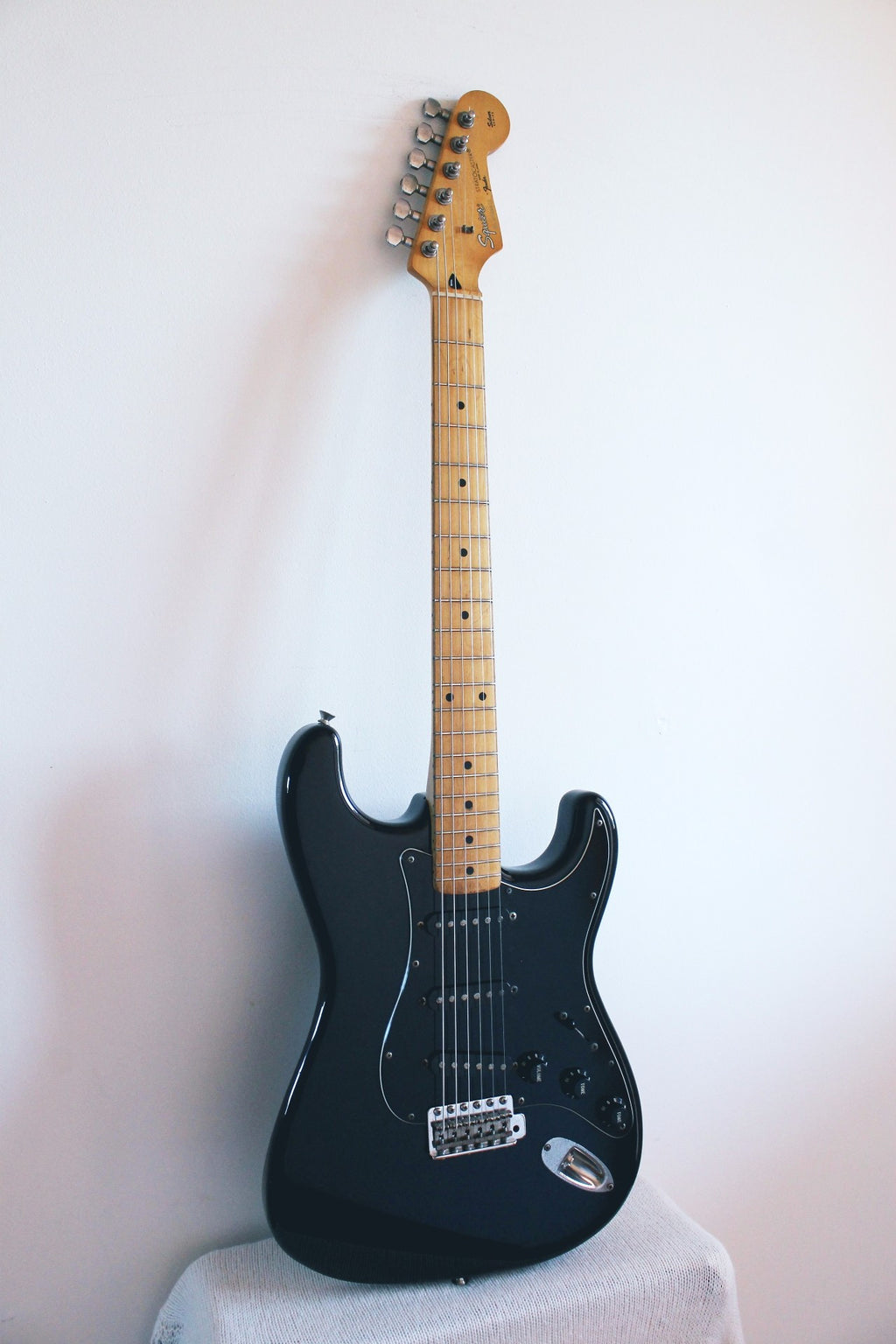 Used Squier Stratocaster Silver Series Black 1992/93
