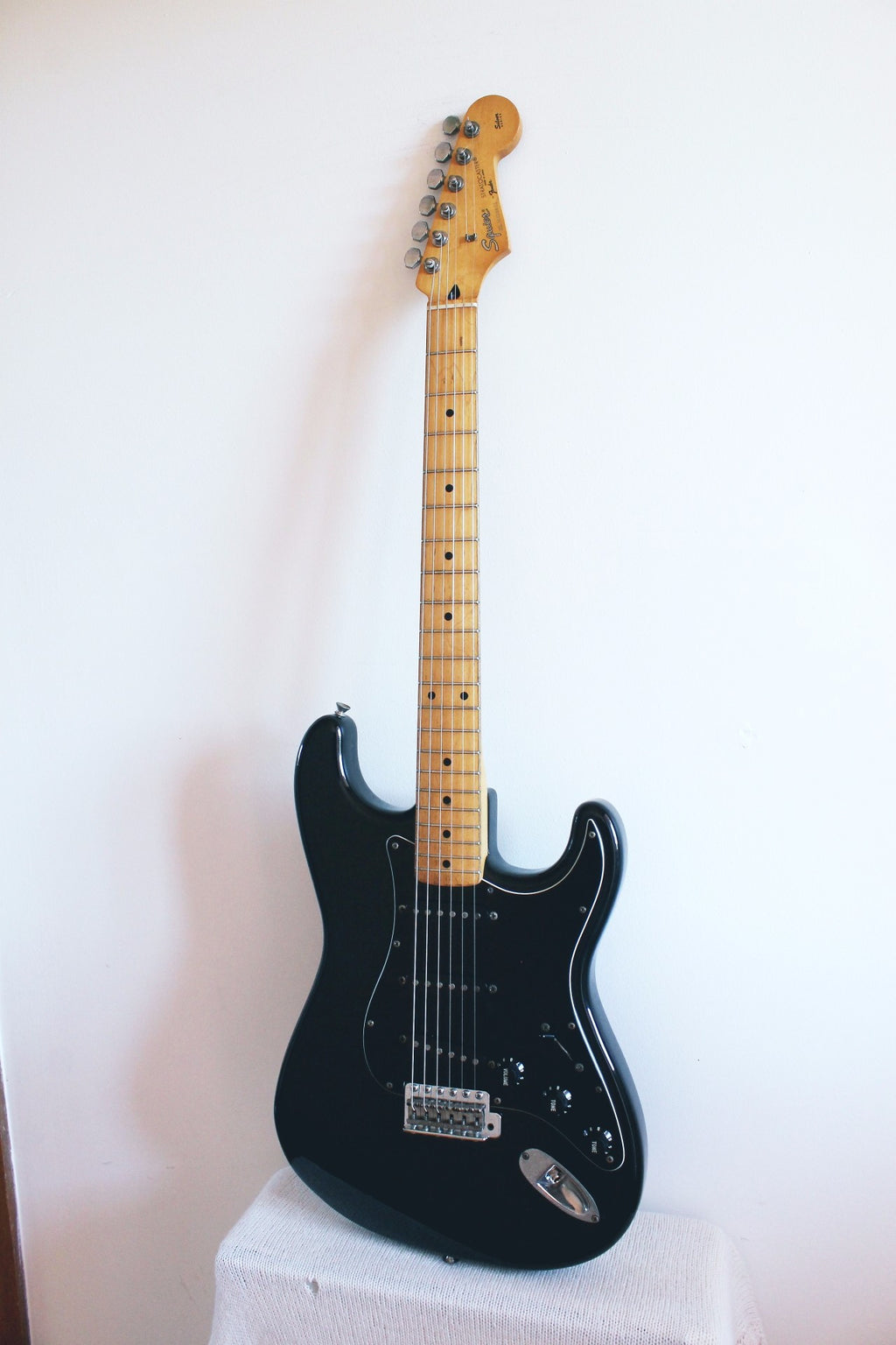 Used Squier Stratocaster Silver Series Black 1992/93