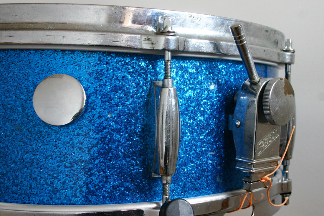 Used Gretsch Snare Drum Blue Sparkle 1960s