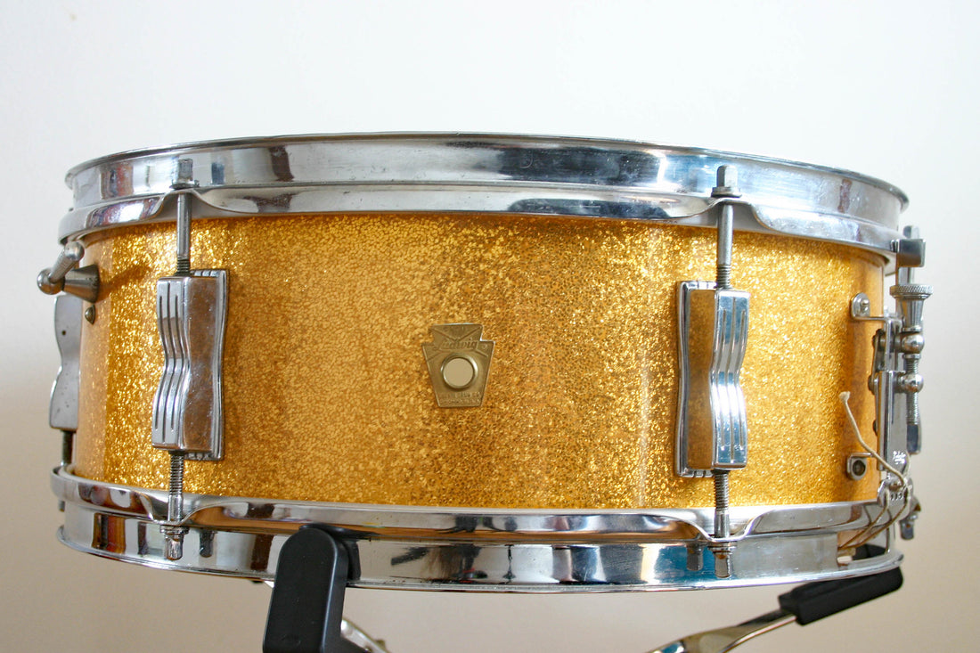 Used Ludwig Pioneer Snare Drum Gold Sparkle 1964
