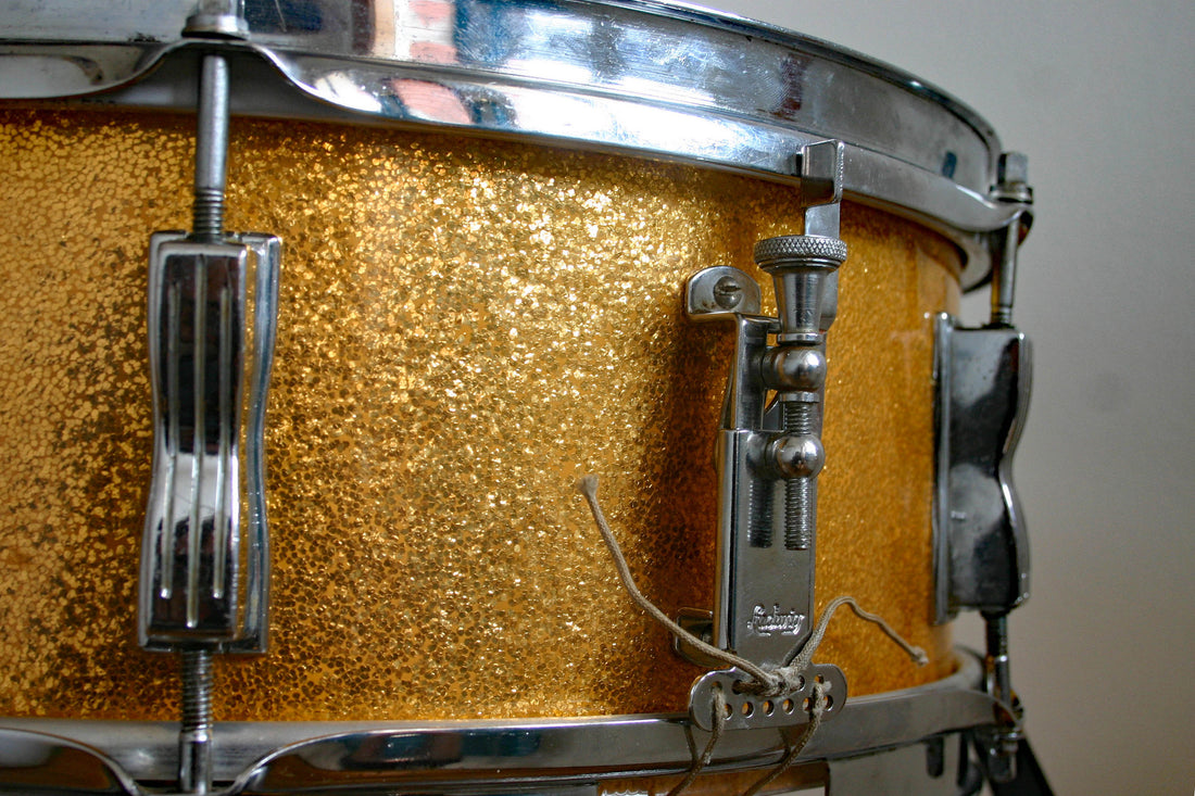 Used Ludwig Pioneer Snare Drum Gold Sparkle 1964