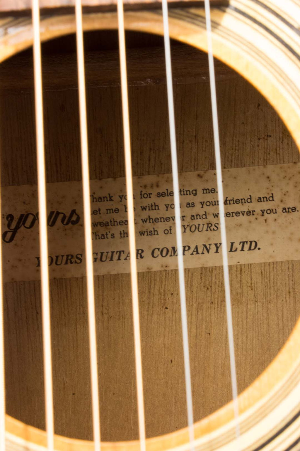 Yours Guitar Company Folk Size Acoustic 1970s